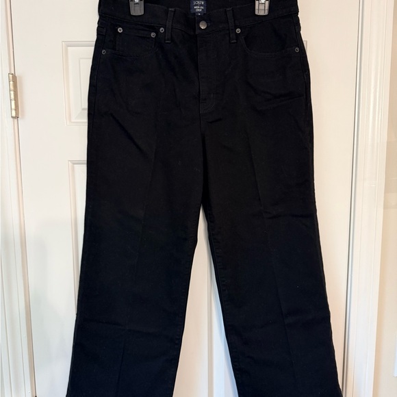 J. Crew Black Wide-Leg Crop Denim Pant - Picture 2 of 4